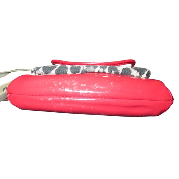 Coach Park Ocelot Animal Print Red Patent Leather Crossbody Swingpack Handbag - Picture 6 of 11